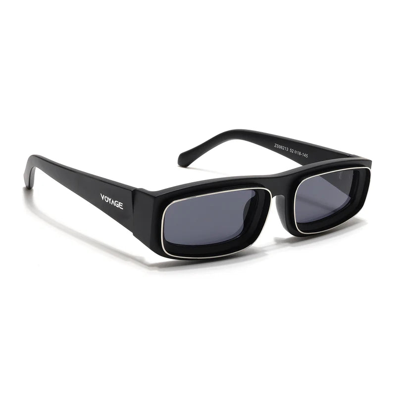 Matt Black Unisex Sunglasses Black Lens