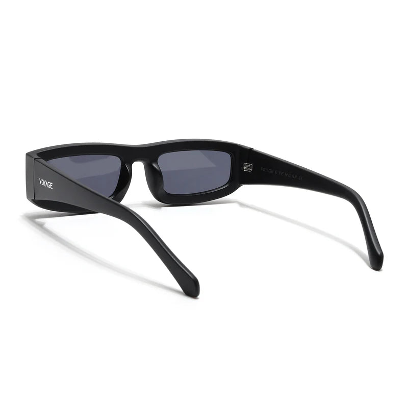 Matt Black Unisex Sunglasses Black Lens