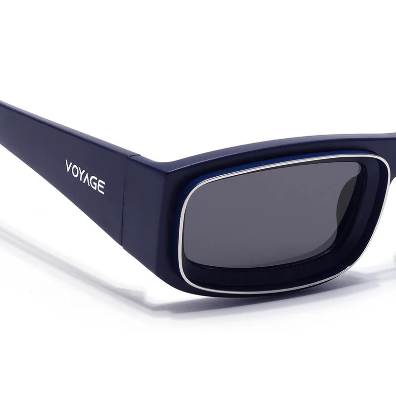 Navy Blue Unisex Sunglasses Black Lens