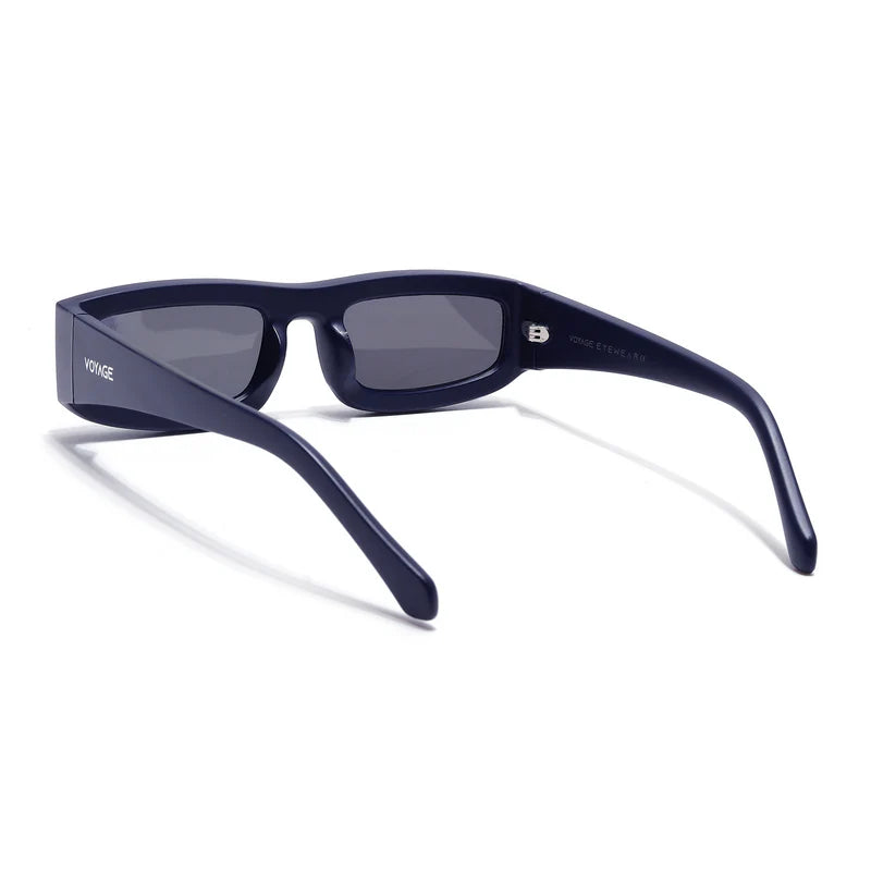 Navy Blue Unisex Sunglasses Black Lens