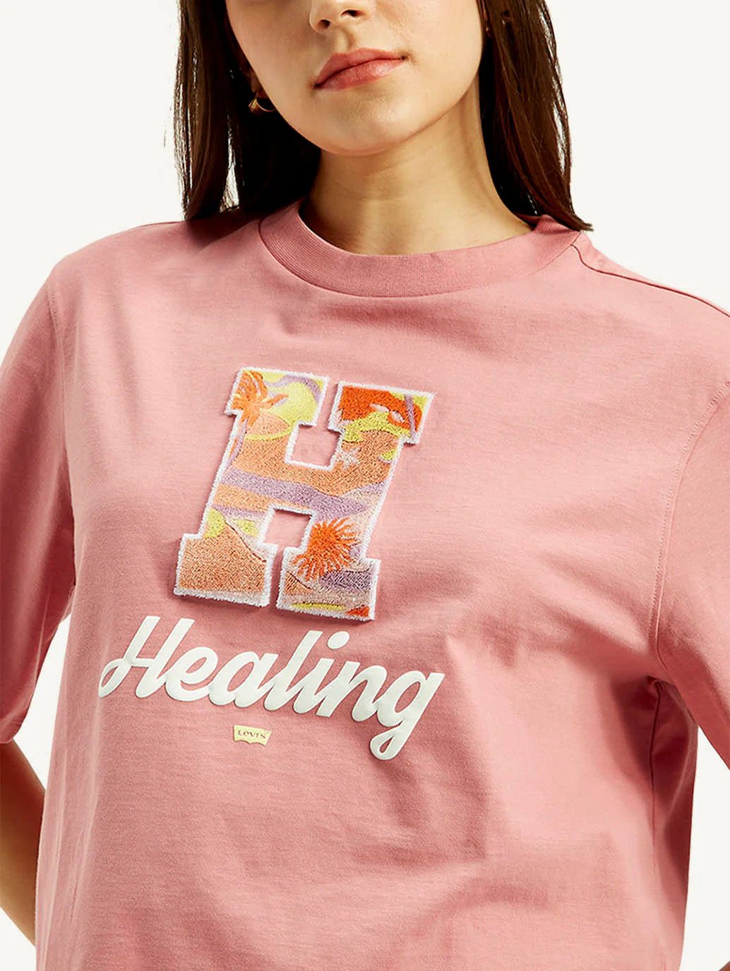 Typographic Print Boxy T Shirt for Women Soft Breathable Fabric Modern Look
