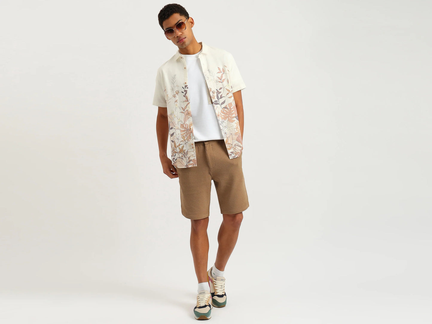 Botanical Print Relaxed Fit Spread Collar Shirt Comfortable Stylish Everyday Look