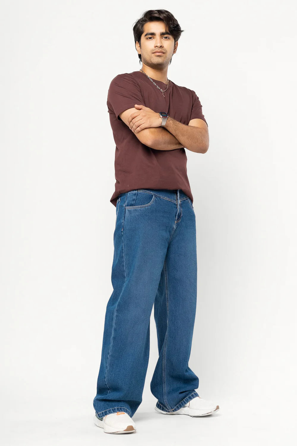 Comfortable Blue Fish Cut Men's Straight-Fit Jeans for Effortless Everyday Styling