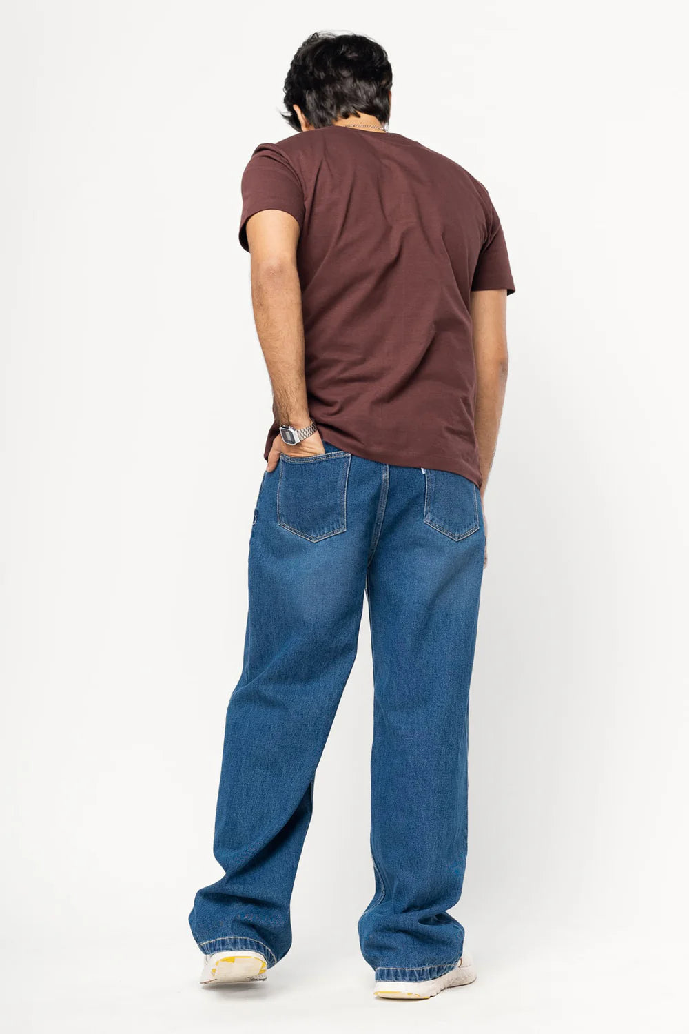 Comfortable Blue Fish Cut Men's Straight-Fit Jeans for Effortless Everyday Styling