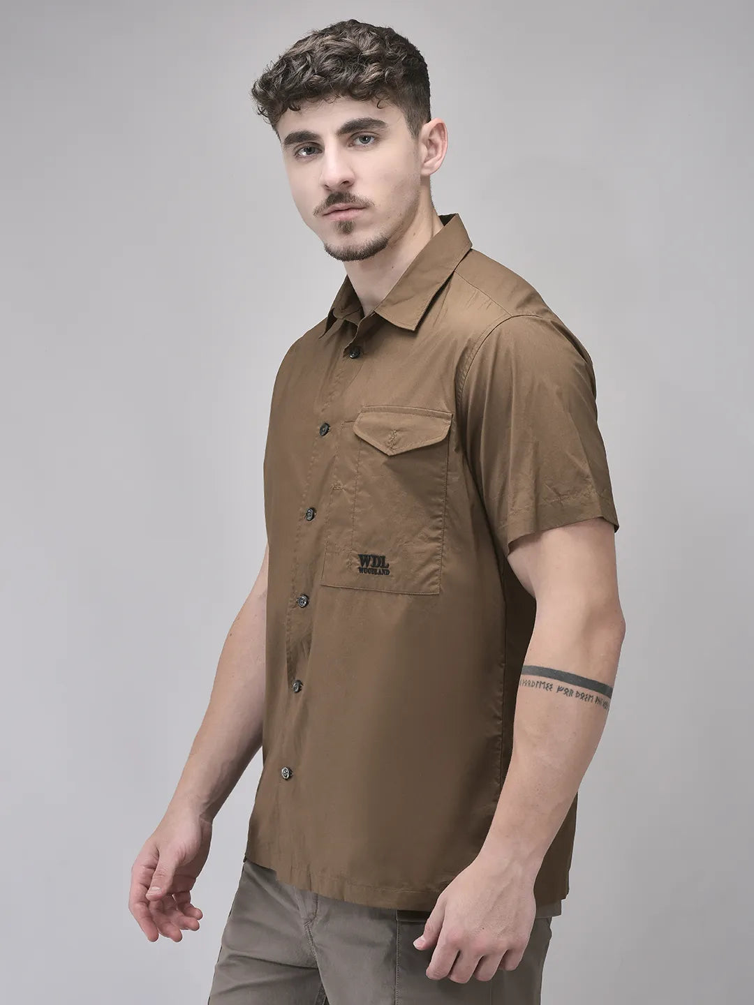 Elegant Coffee Liquer Men Shirt Comfortable and Semi Formal Look