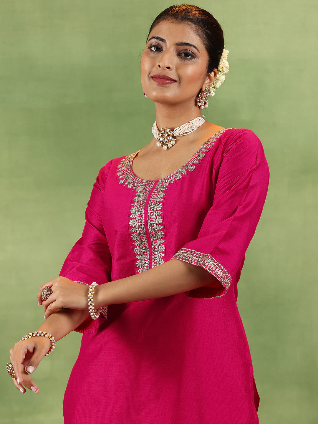 Fashionable Coral Silk Blend Straight Suit with Elegant Yoke Design and Dupatta for Women
