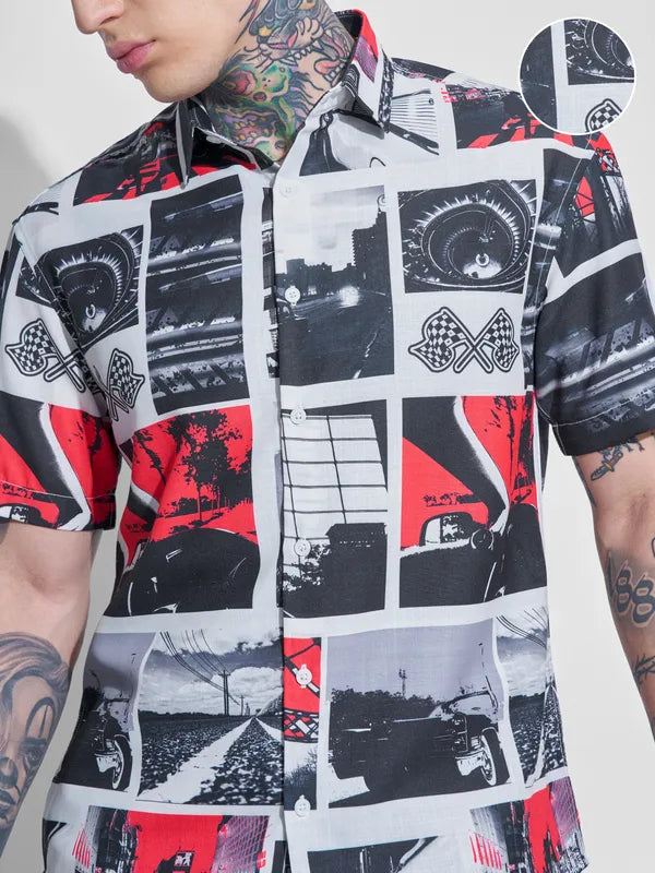 Multi Printed Relaxed Fit Casual Shirt