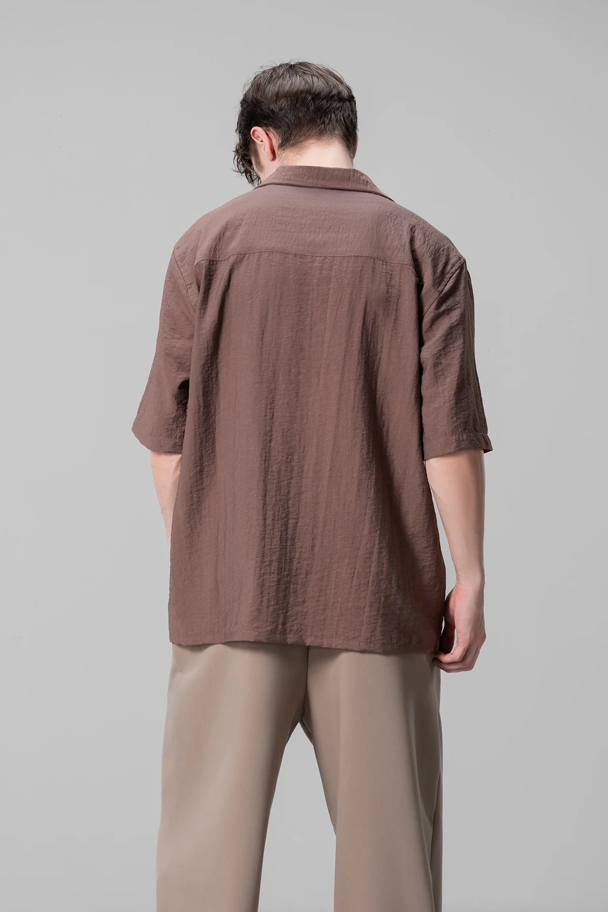 Relaxed Brown Unisex Shirt Soft Fabric Casual Style for Men and Women