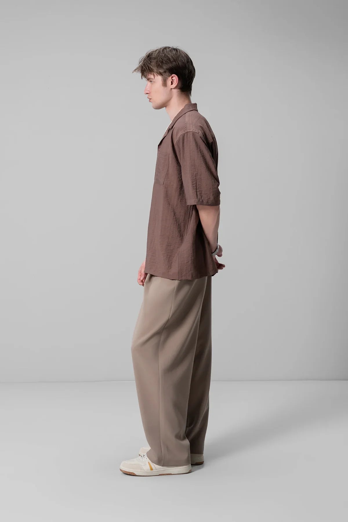 Relaxed Brown Unisex Shirt Soft Fabric Casual Style for Men and Women