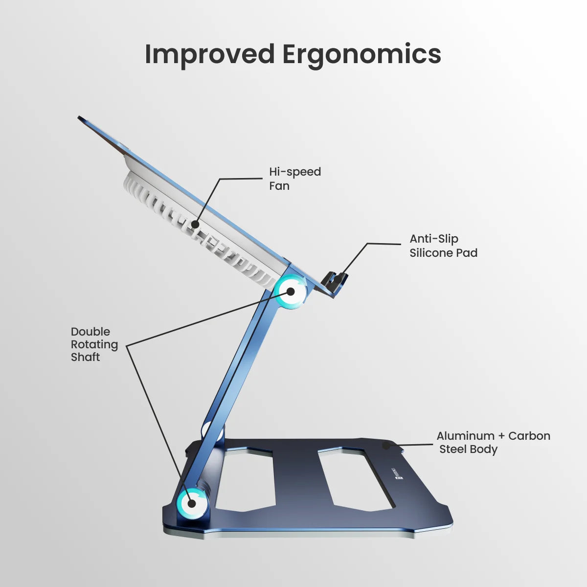 Reliable Device Fit Anti-Slip Silicone Cushion Durable Carbon Steel Material Ventilated Air Design