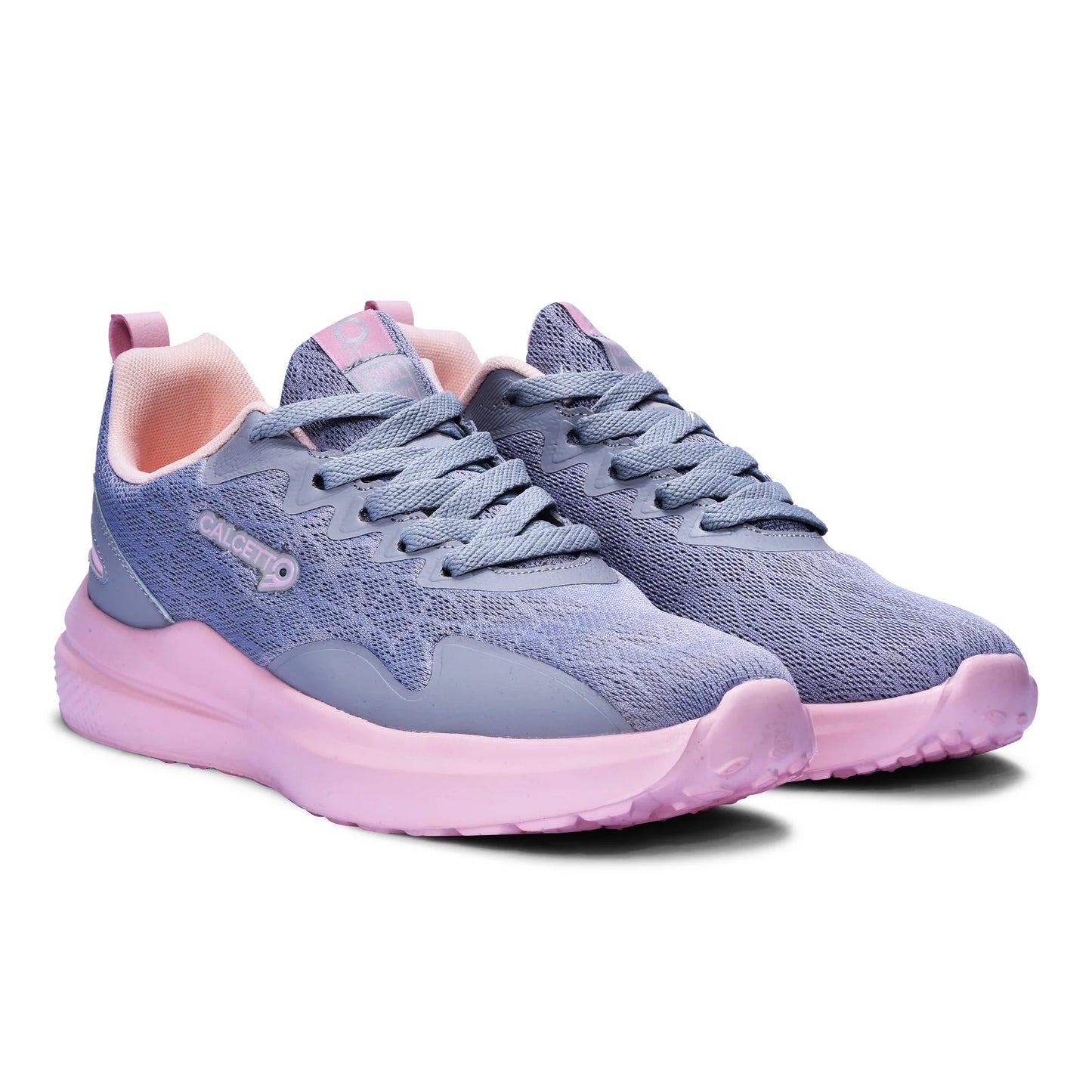 Trendy Women’s Light Grey Pink Running Sneakers