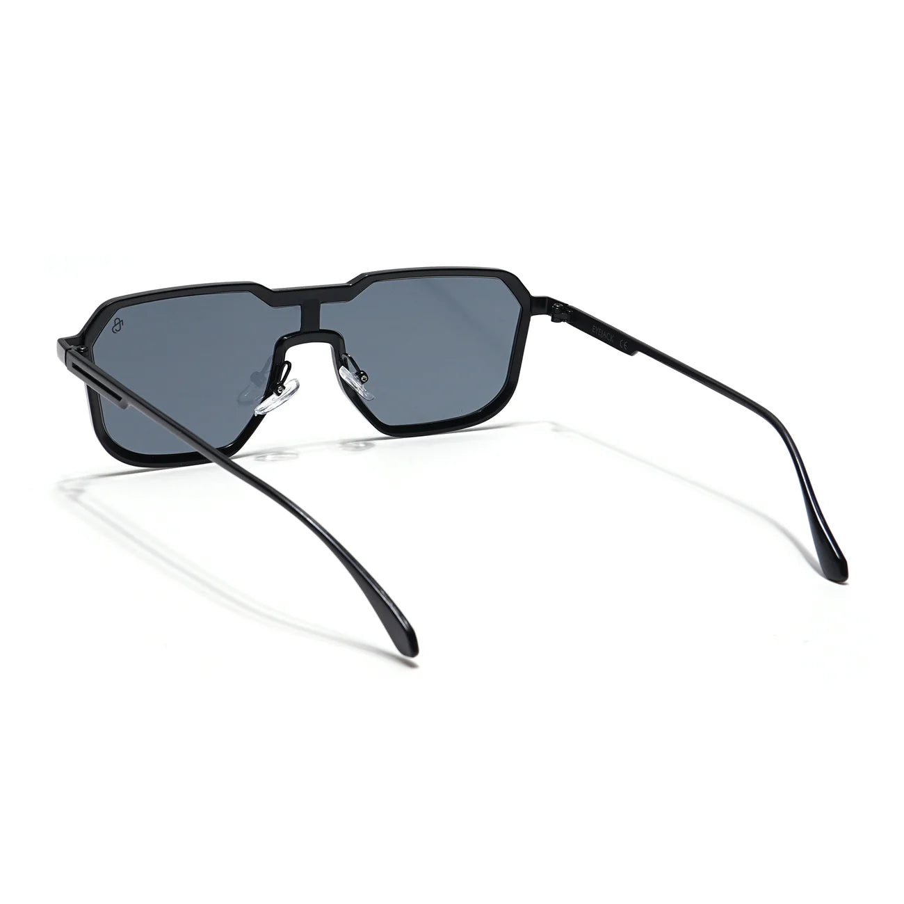 Trendy Black Square Metal Sunglasses Lightweight Frame