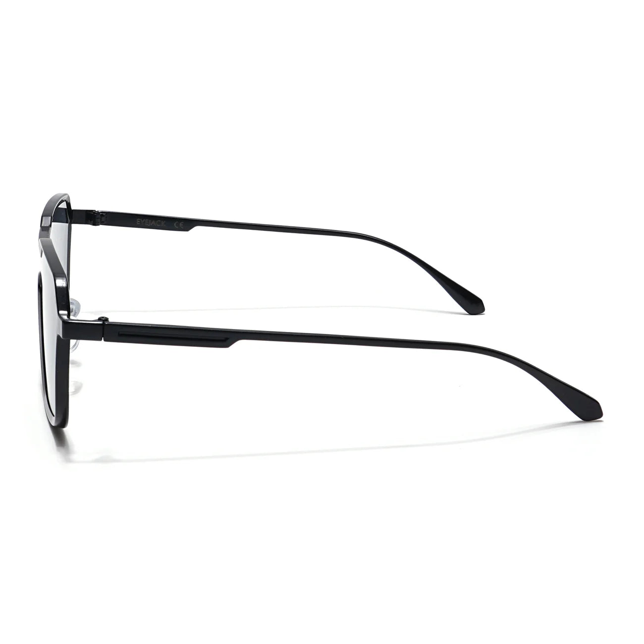 Trendy Black Square Metal Sunglasses Lightweight Frame