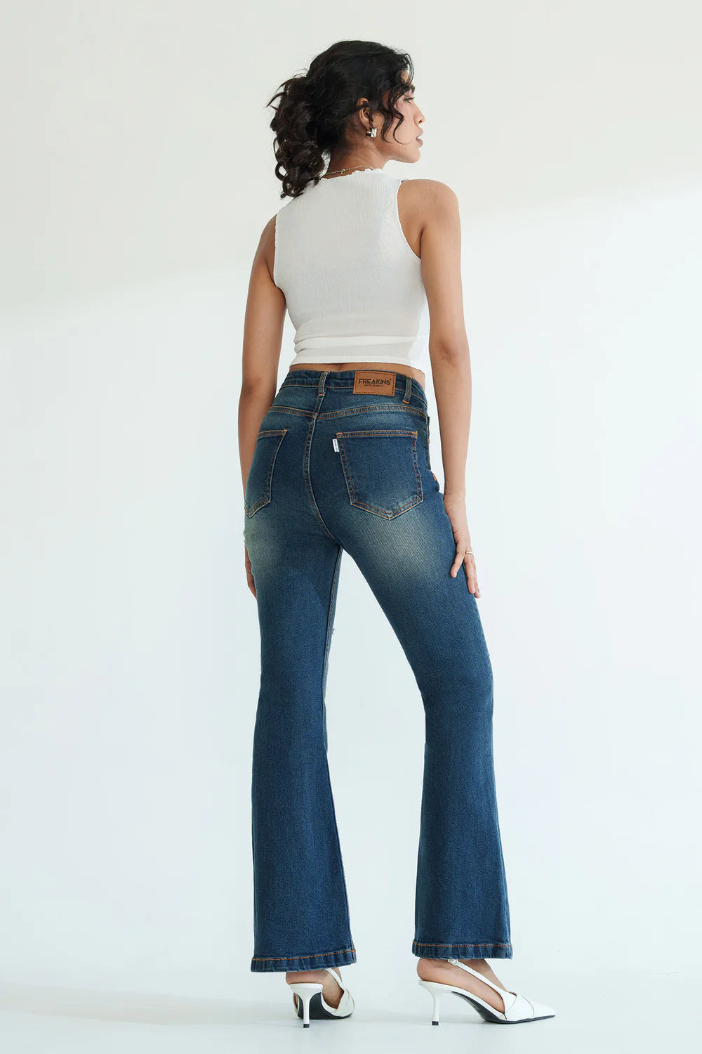 Stylish Retro Blue Bootcut Denim for Women
