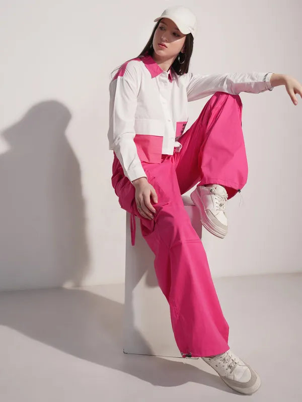 Fashionable Womens Pink Solid Straight Fit Joggers for Effortless Style