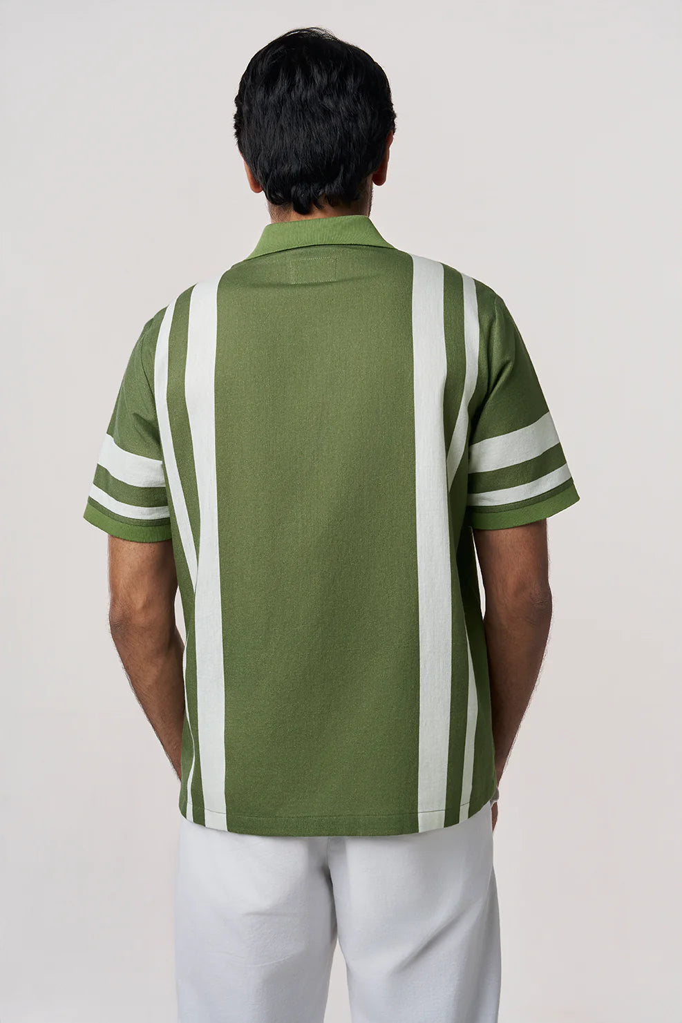 Classic Knit Collar Men’s SS Shirt Elegant Summer Casualwear for Office and Outings