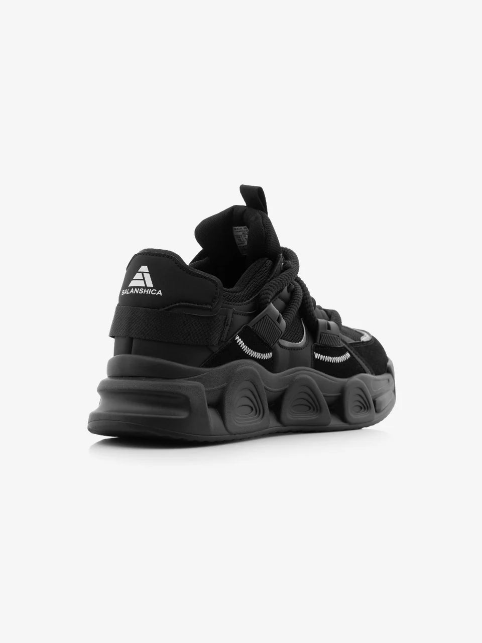 Black High Heel Unisex Chunky Sole Sneakers