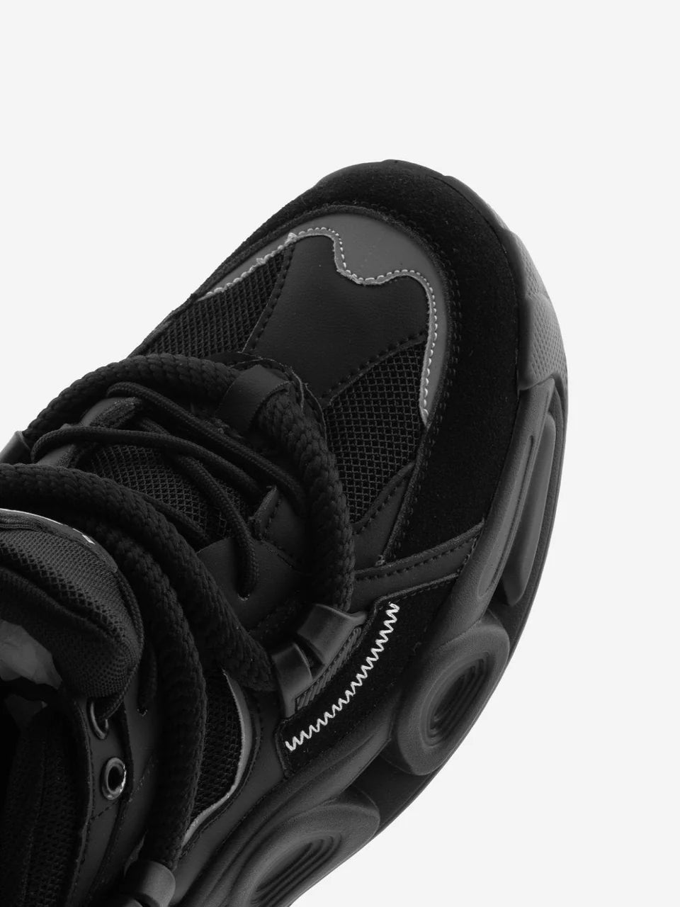 Black High Heel Unisex Chunky Sole Sneakers