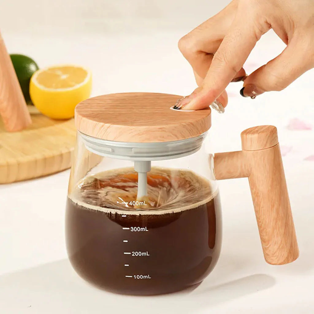 Automatic Mixing Mug for Coffee, Tea, Hot Chocolate, and Instant Drinks