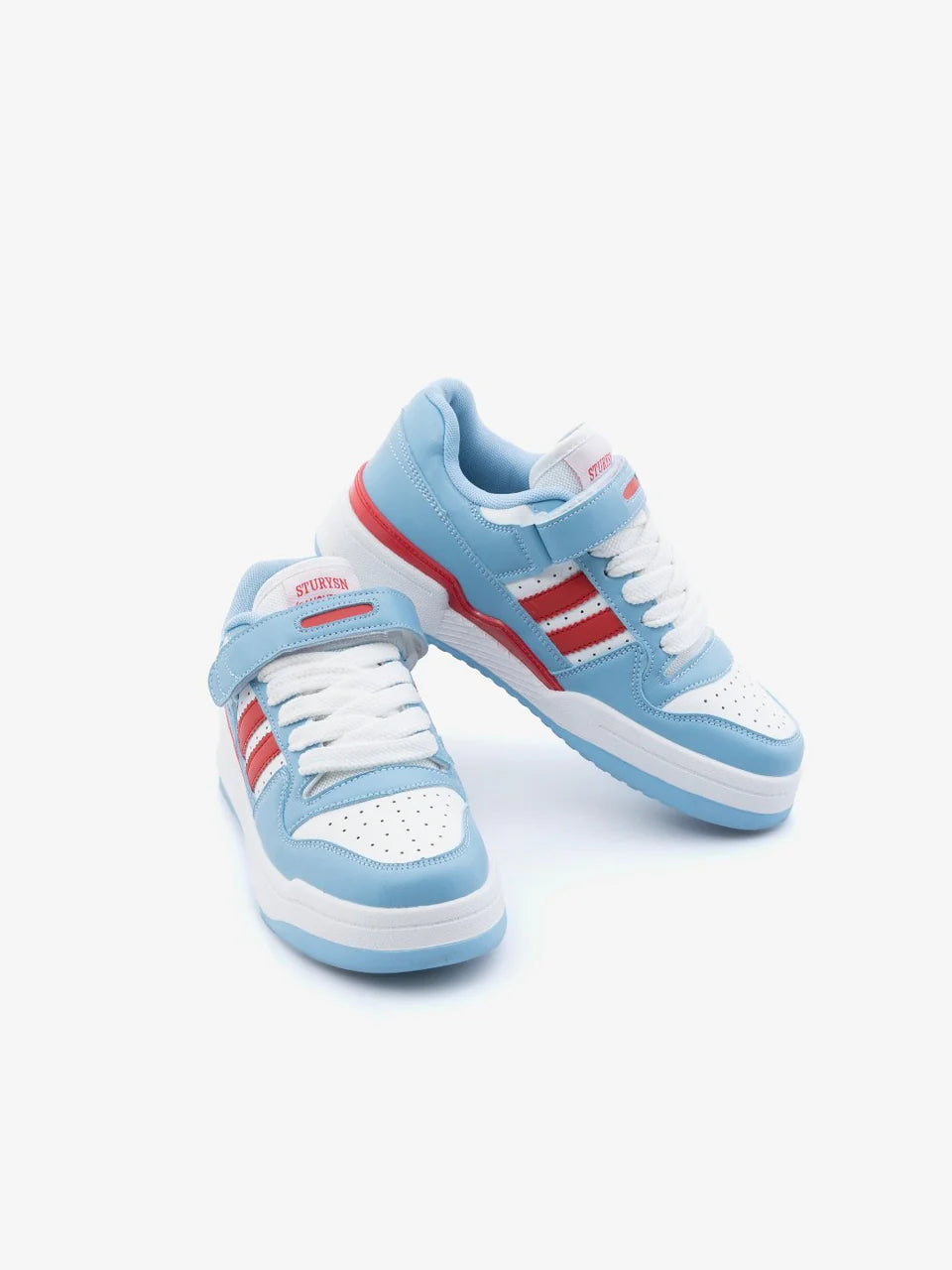 White Blue Red Street Style Flat Sole Sneakers