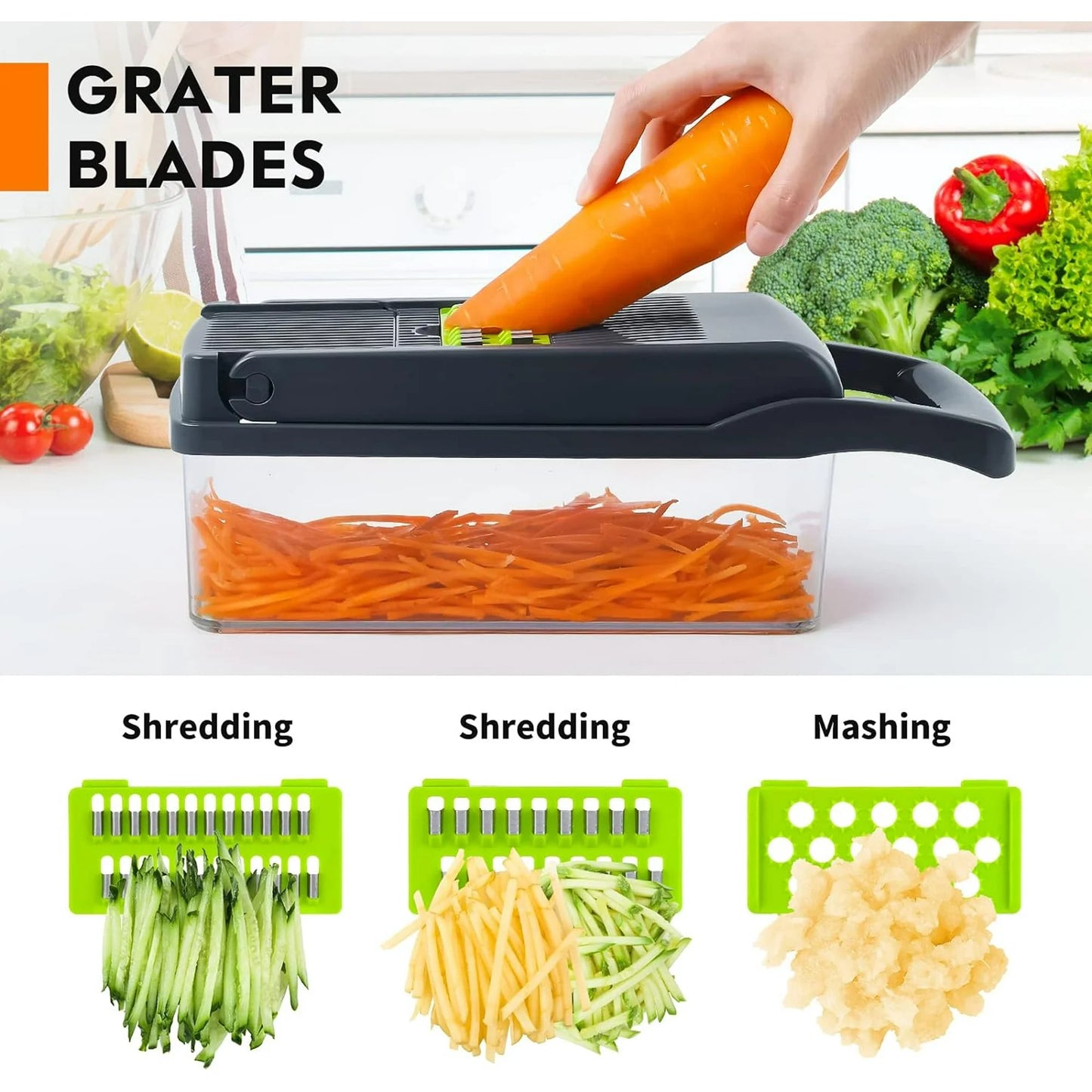 Carrot Chopper and Vegetable Chopper with Container Pro Onion