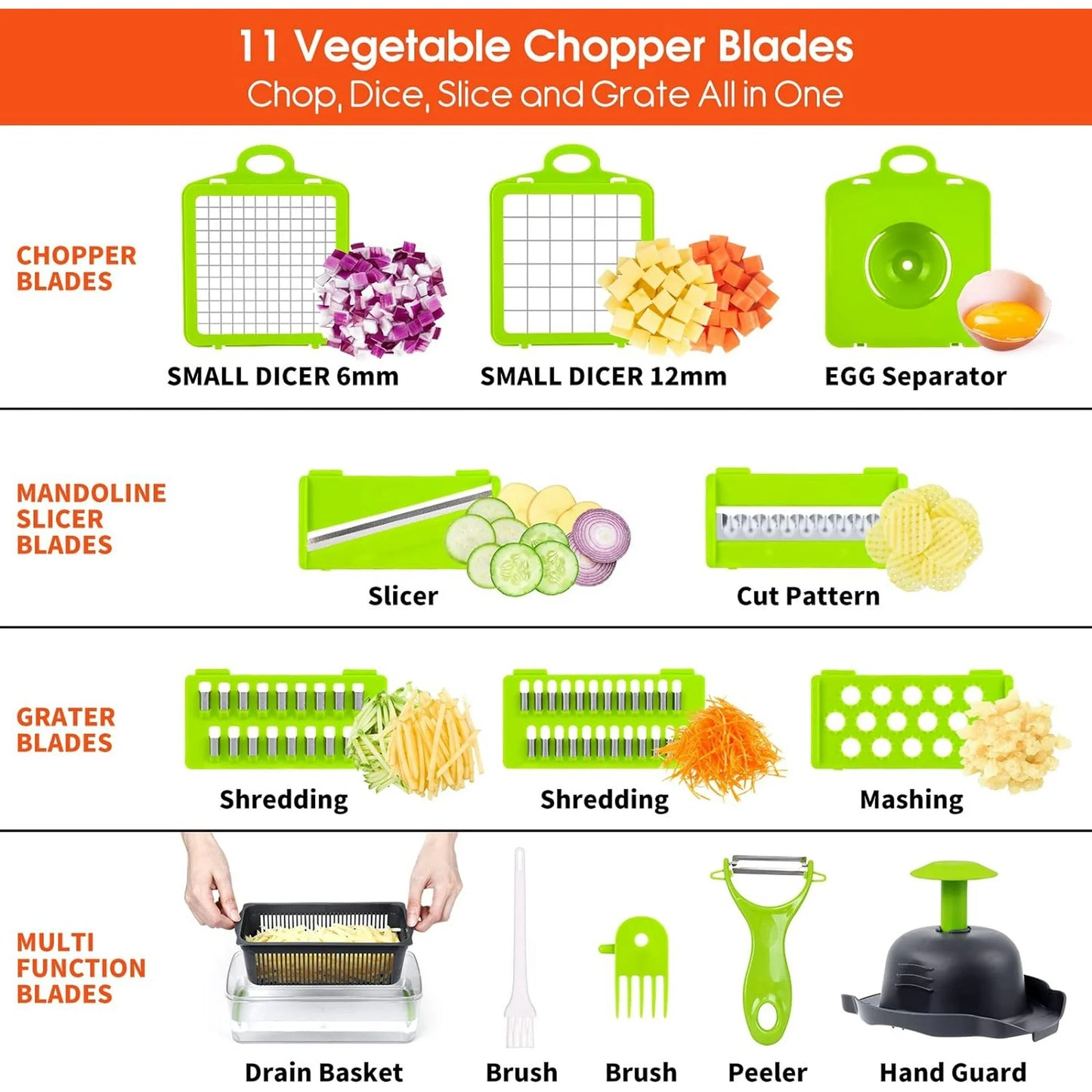 Carrot Chopper and Vegetable Chopper with Container Pro Onion