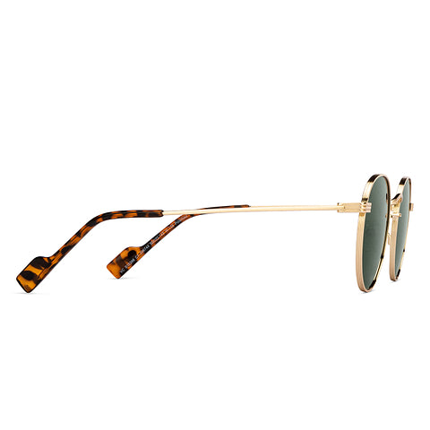 Fashionable Gold Round Sunglasses with Full Rim Frame for Casual and Outdoor Use