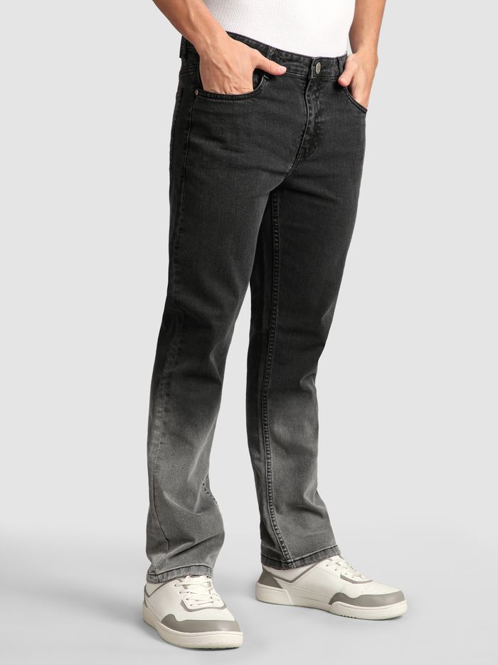 Men Grey Ombre Bootcut Tapered Denim Jeans Perfect for Daily Wear