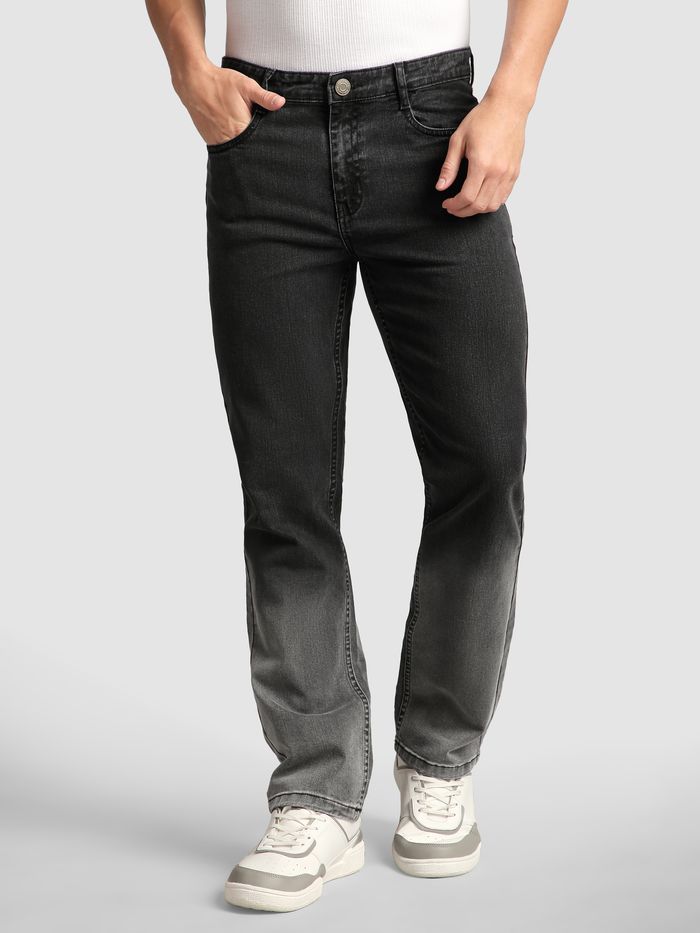 Men Grey Ombre Bootcut Tapered Denim Jeans Perfect for Daily Wear