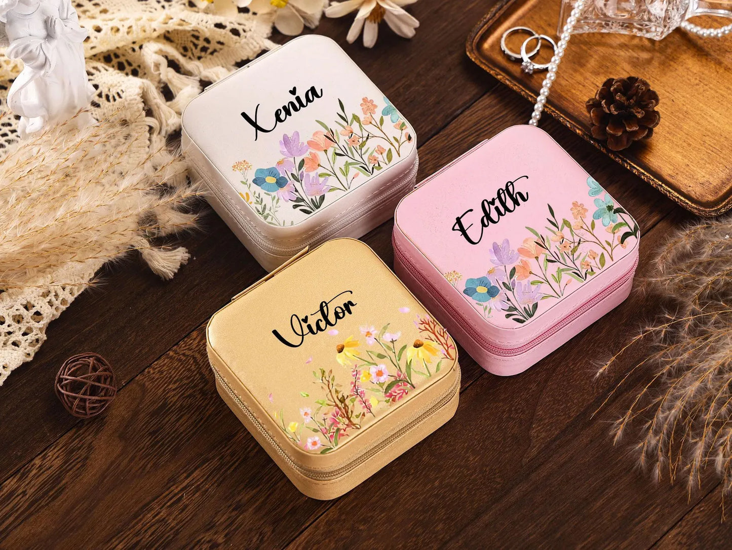 Personalized Jewelry Box for Women Birthday Christmas and Bridesmaid Gift