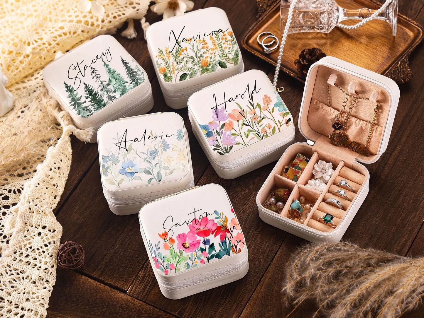 Personalized Jewelry Box for Women Birthday Christmas and Bridesmaid Gift