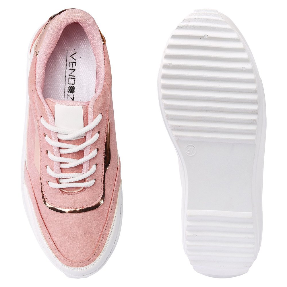 Stylish Women Peach Vendoz Sneakers Perfect for Casual and Sporty Outfits