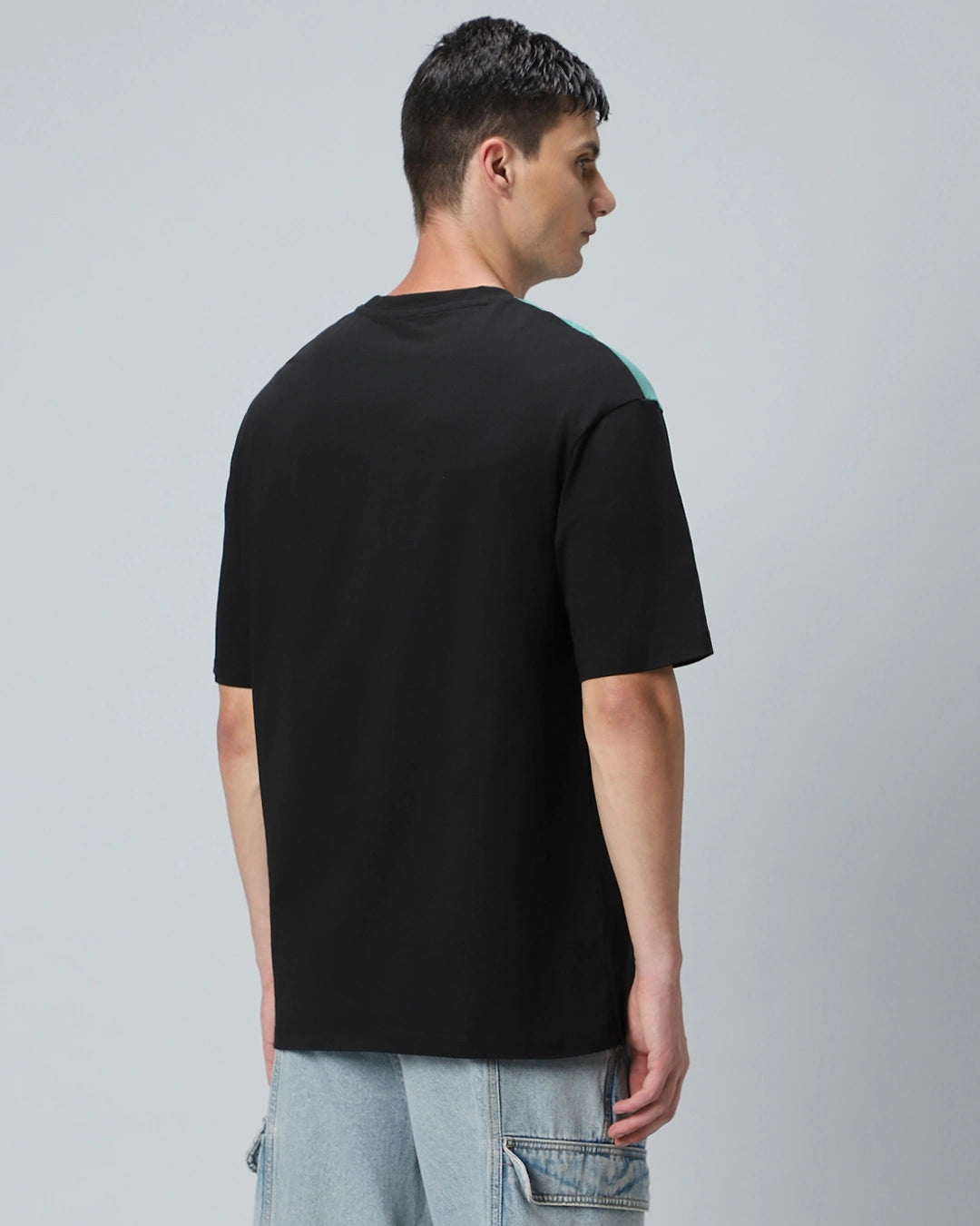 Bold Men’s Oversized Nost Graphic Printed Tee – Black & Green Edition