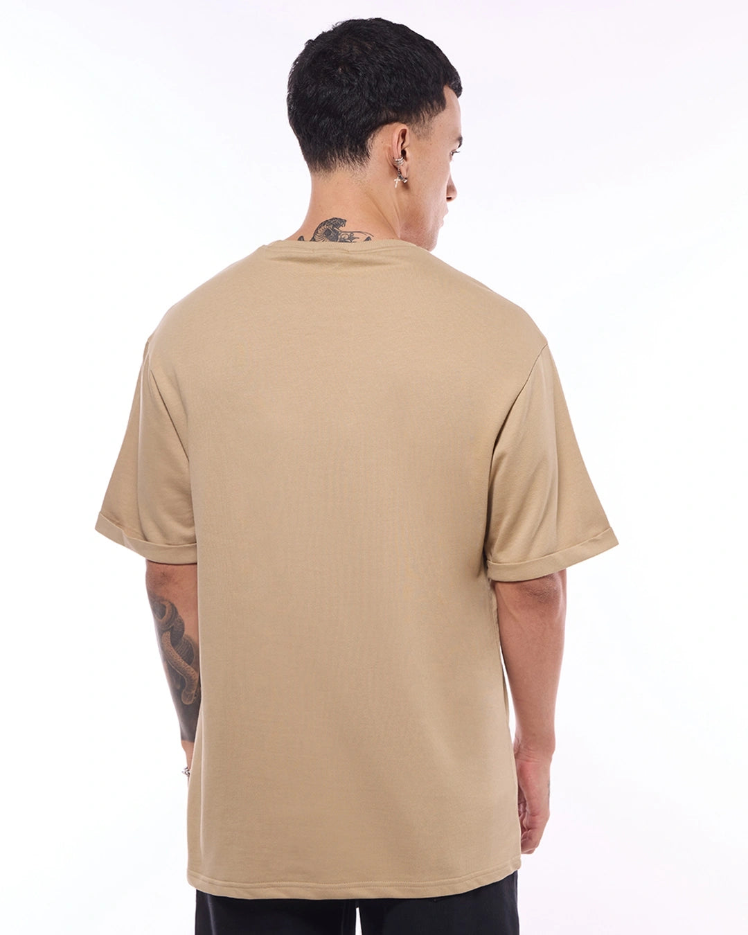 Brown Oversized T Shirt for Men Relaxed Fit Soft Breathable Material