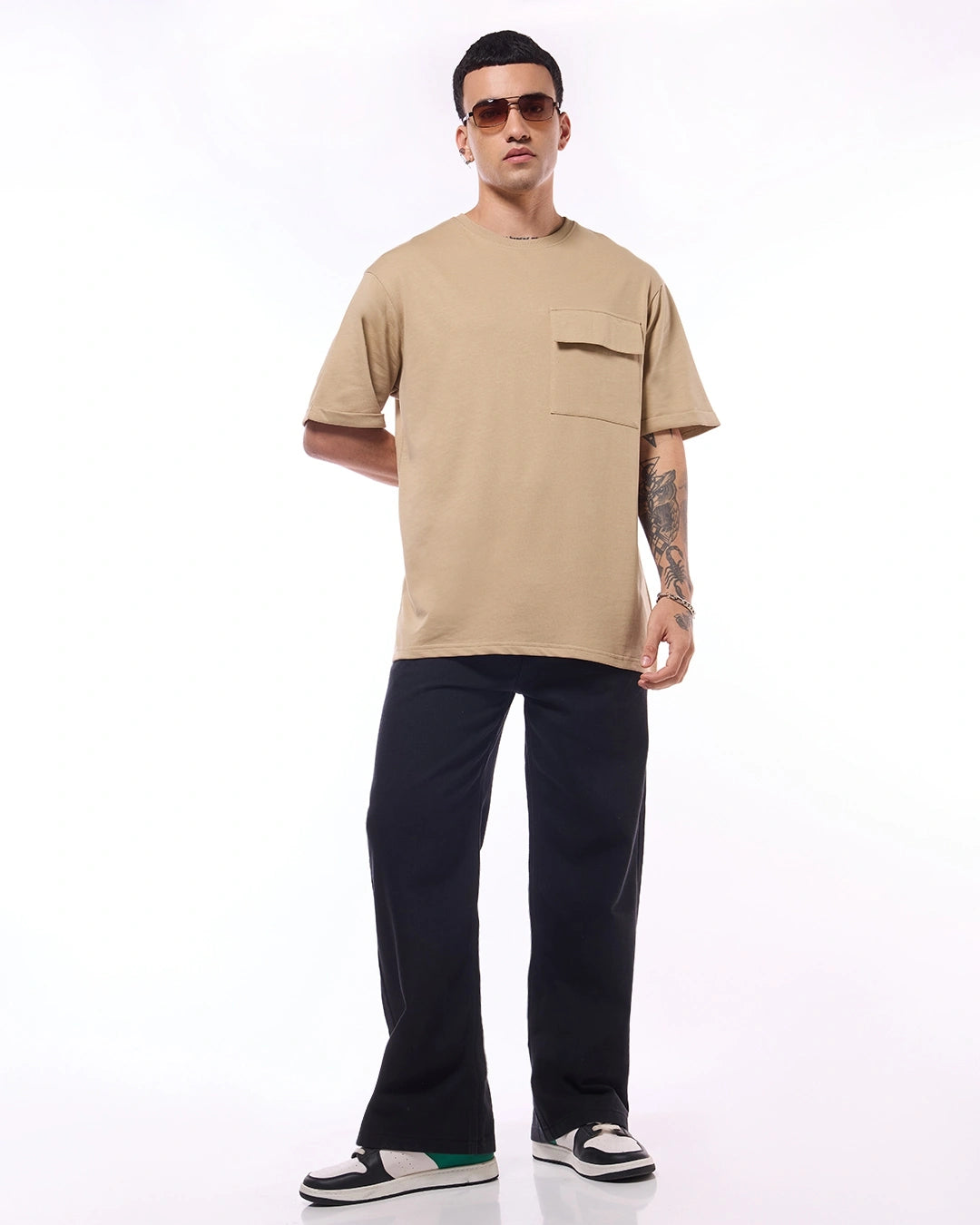 Brown Oversized T Shirt for Men Relaxed Fit Soft Breathable Material