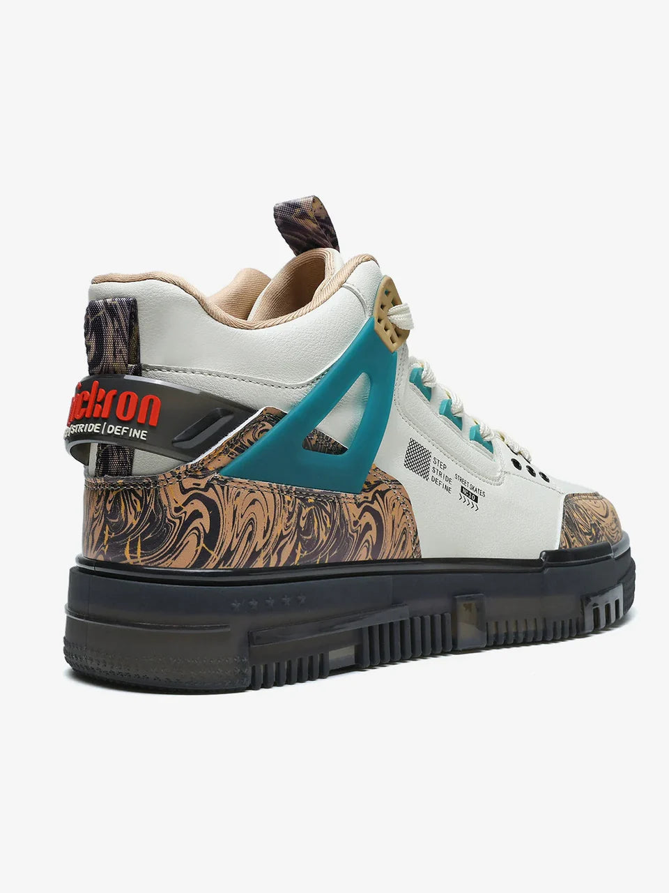 Comfortable Street Skate 3.0 Beige Mid Top Sneakers with Flat Sole and Urban Street Style