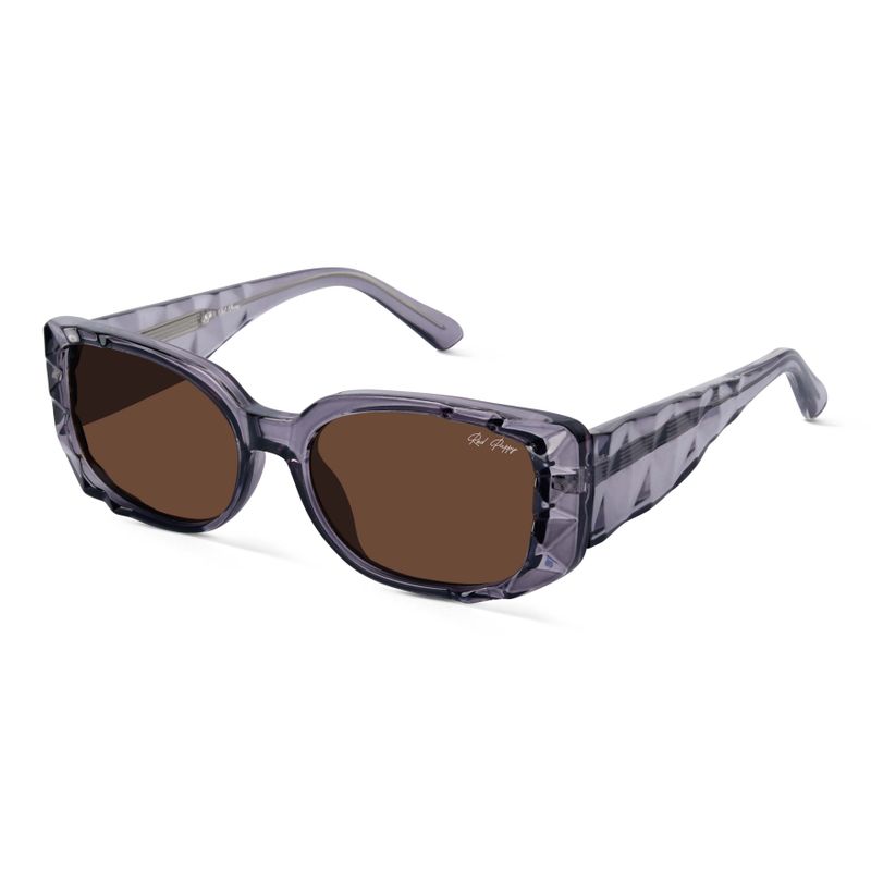 Fashionable Red Pappy Aetheris Brown Rectangle Sunglasses for Men and Women