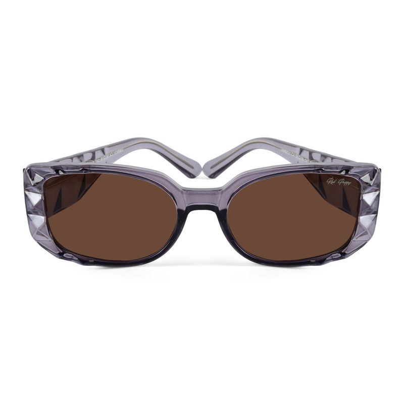 Fashionable Red Pappy Aetheris Brown Rectangle Sunglasses for Men and Women