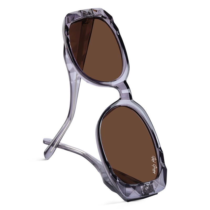Fashionable Red Pappy Aetheris Brown Rectangle Sunglasses for Men and Women
