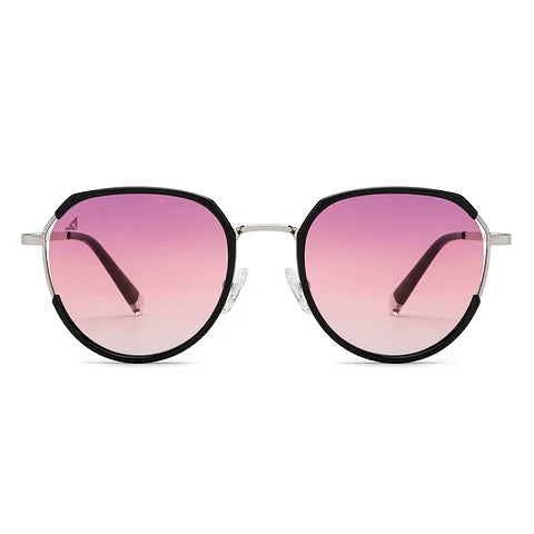 Sleek Vincent Chase Polarized Silver Sunglasses with Full Rim Geometric Design for Men and Women