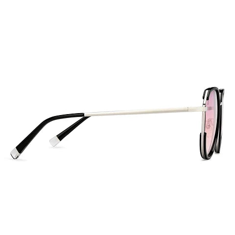 Sleek Vincent Chase Polarized Silver Sunglasses with Full Rim Geometric Design for Men and Women