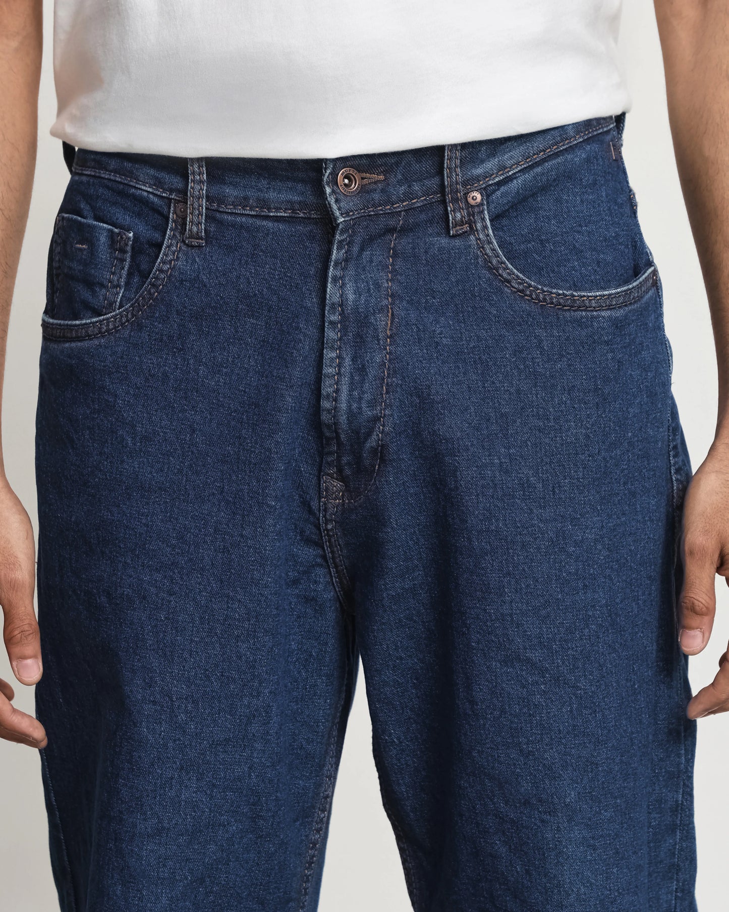 Classic Raw Indigo Ultra Loose Fit Originals Jeans Men Stylish Casual Denim