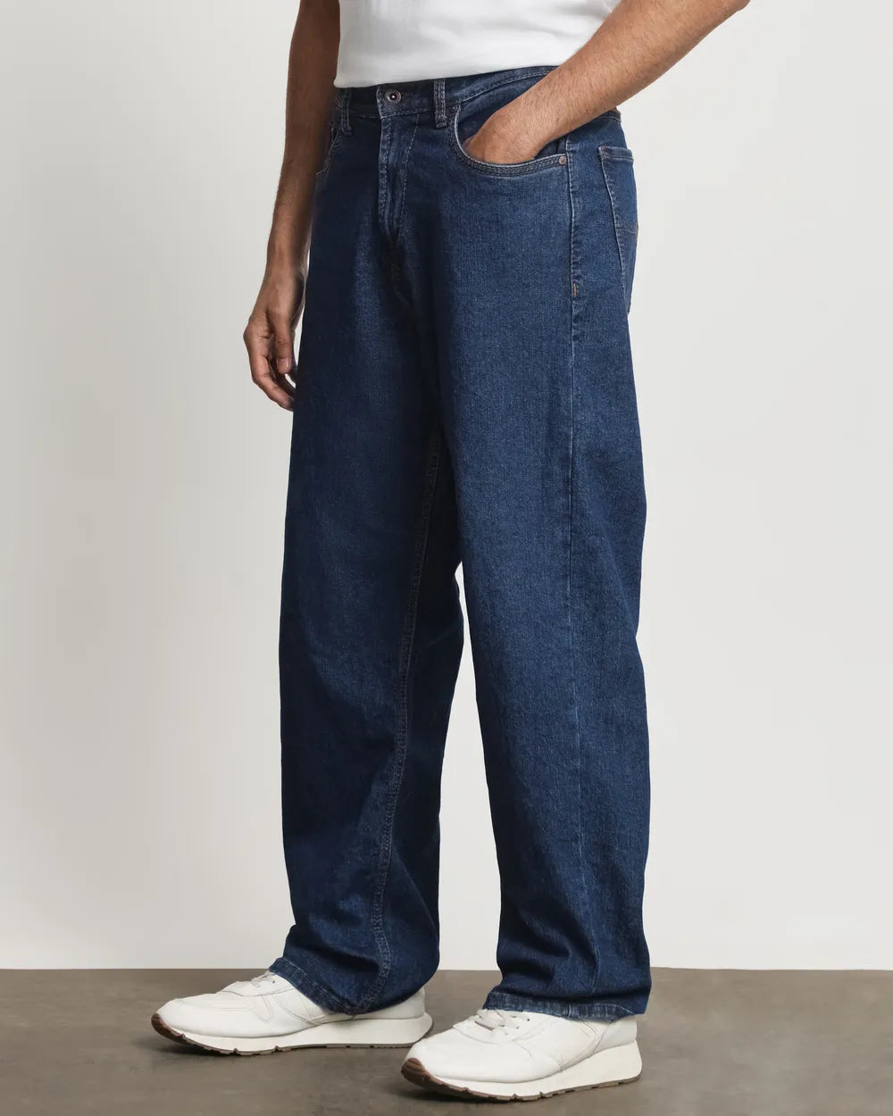 Classic Raw Indigo Ultra Loose Fit Originals Jeans Men Stylish Casual Denim