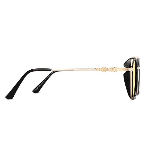 Vincent Chase Black Full Rim Geometric Sunglasses for Men and Women