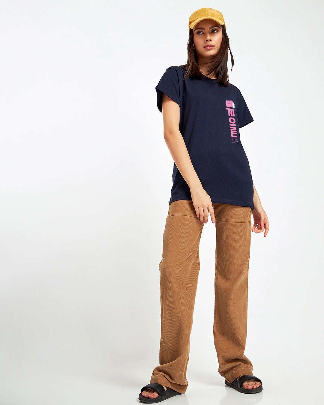 Blue Serial Chiller Graphic Printed Boyfriend T Shirt for Women Soft Cotton Casual Style