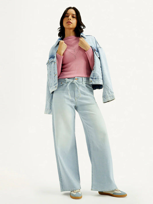 Everyday Wear Women’s Light Indigo Straight Fit Mid Rise Denim Jeans with Timeless Appeal