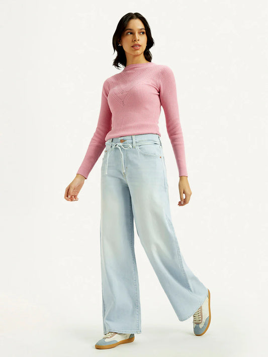 Everyday Wear Women’s Light Indigo Straight Fit Mid Rise Denim Jeans with Timeless Appeal