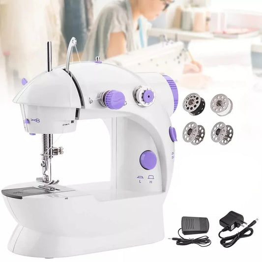 Household Portable Mini Silai Machine with Table Set and Power Adapter