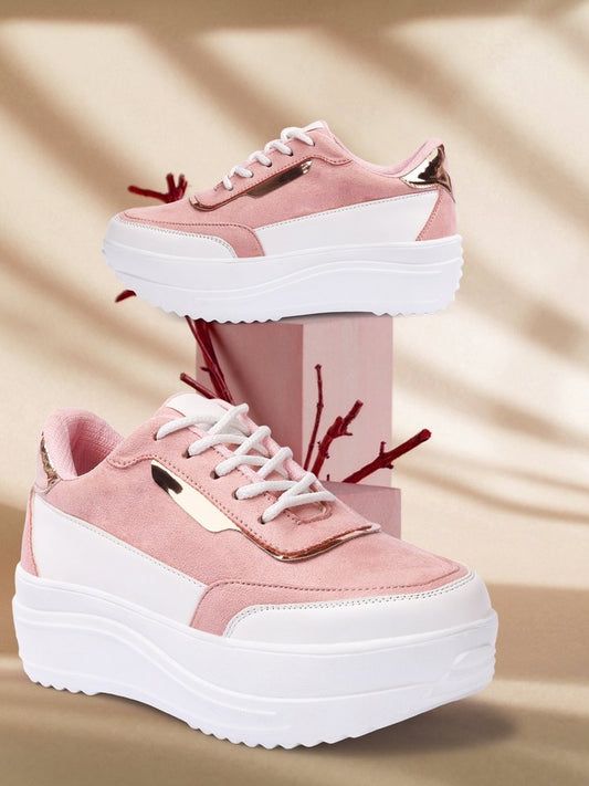 Stylish Women Peach Vendoz Sneakers Perfect for Casual and Sporty Outfits