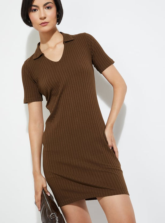 Ribbed Bodycon Mini Dress For Women